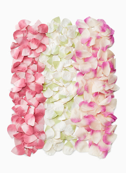 Cream &amp; Pink, Cream &amp; Green, &amp; Pink Paper Rose Petals