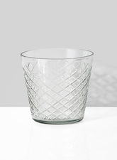 4 x 3  3/4in Diamond Cut Glass Vase