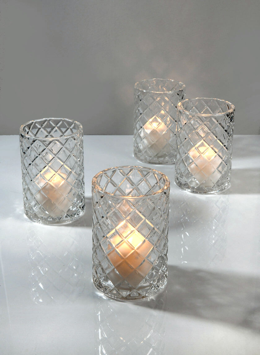 Etched Glass Votive Holder