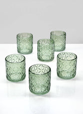 Mexican Green Glass Tea Light Holder