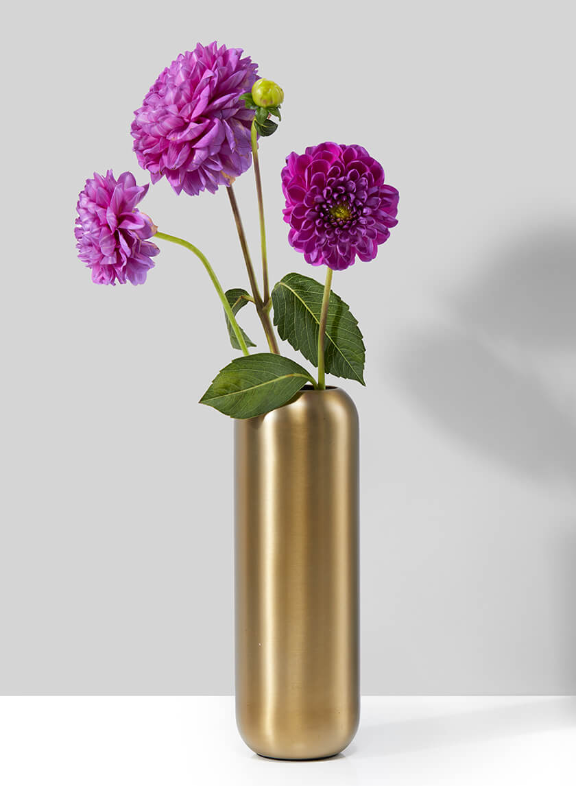 Bretagne Matte Gold Steel Capsule Vase, 8  1/2in H