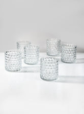 3  1/2in Hex Glass Votive Holder