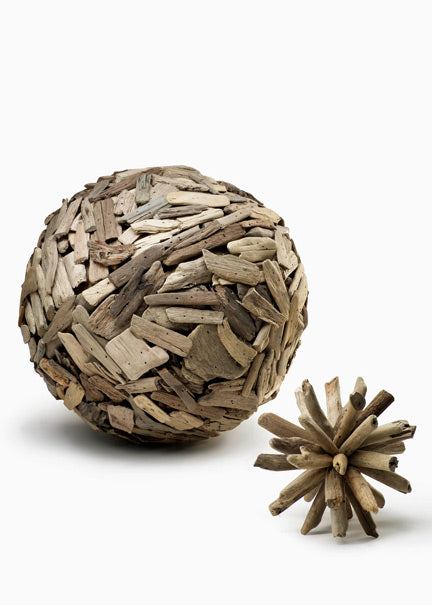 12in Driftwood Ball &amp; 6in Spikey Driftwood Ball