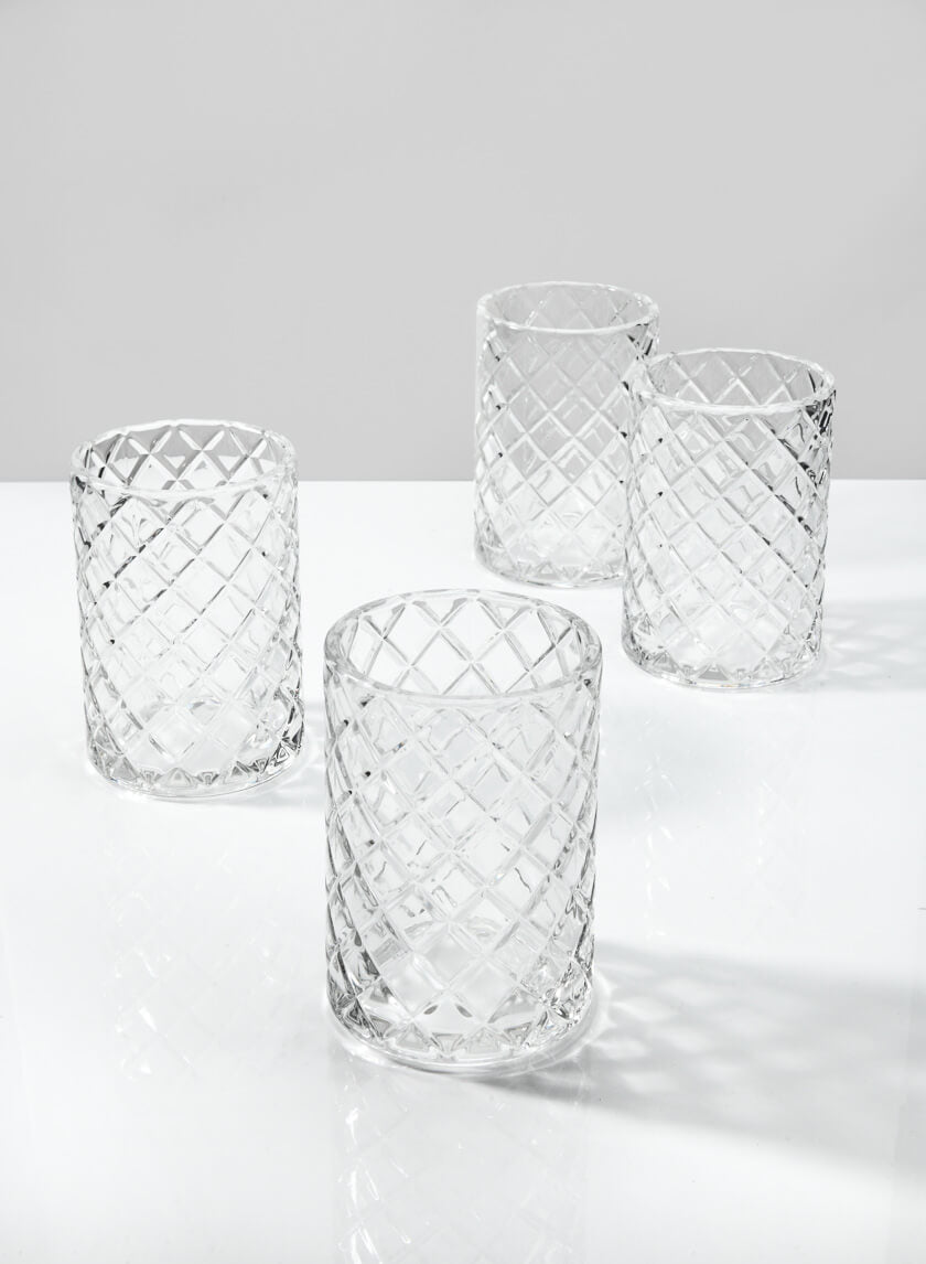 Etched Glass Votive Holder