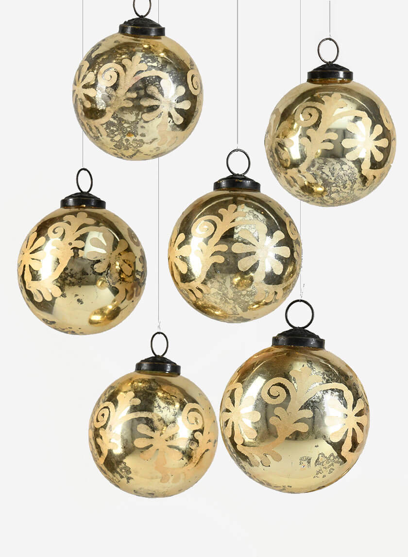 3in Etched Classic Ornament Ball