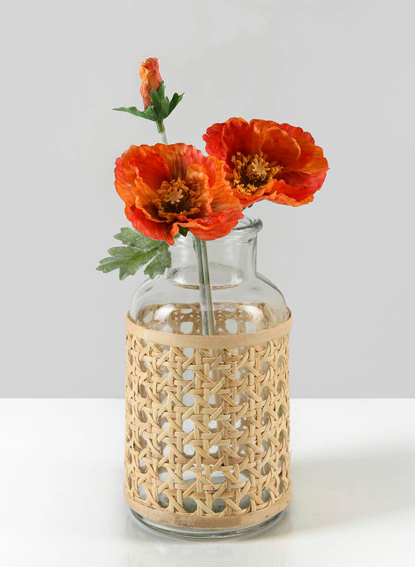 Siam Rattan Weave Glass Bottle