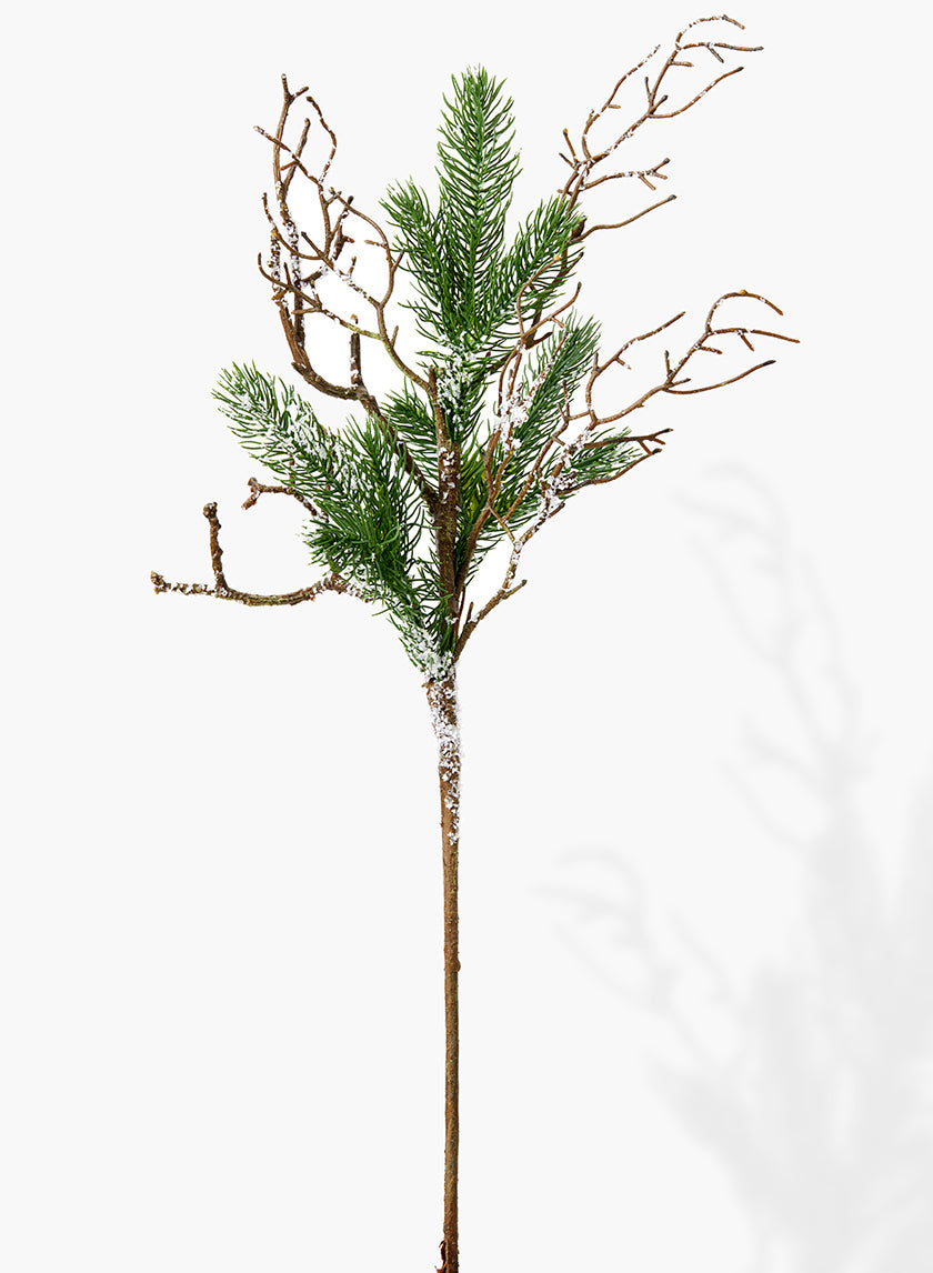 28in Iced Pine Branch