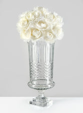 7 1/2 x 16  1/2in Cutwork Glass Urn