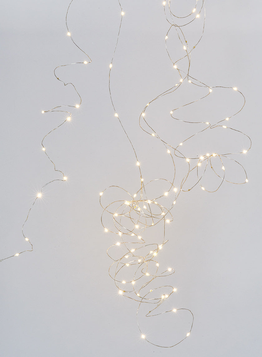 100 Flashing Warm White LED Naked Wire Lights