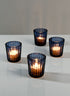 Blue Fluted Glass Votive Holder