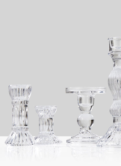 4  1/2in Fluted Glass Candlestick