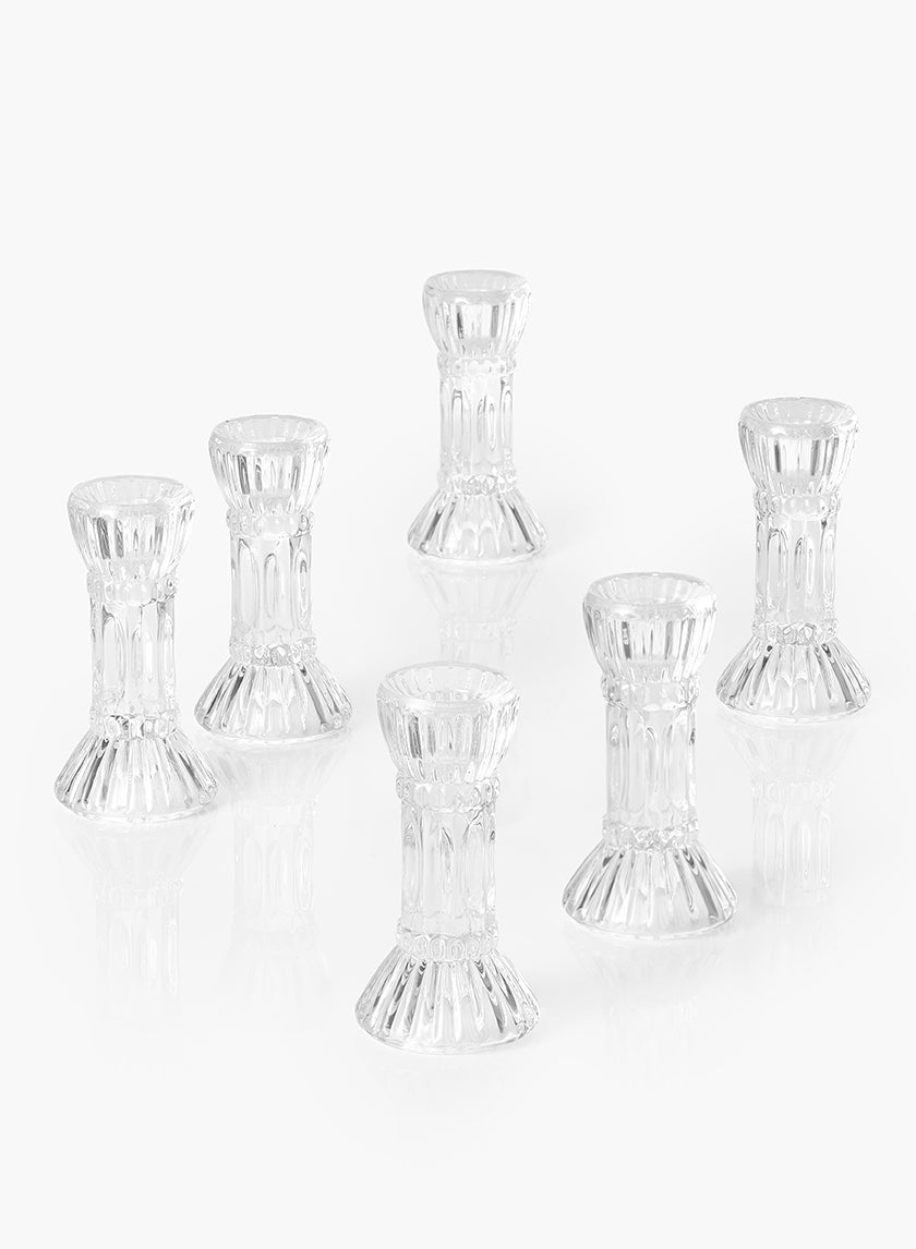 4  1/2in Fluted Glass Candlestick