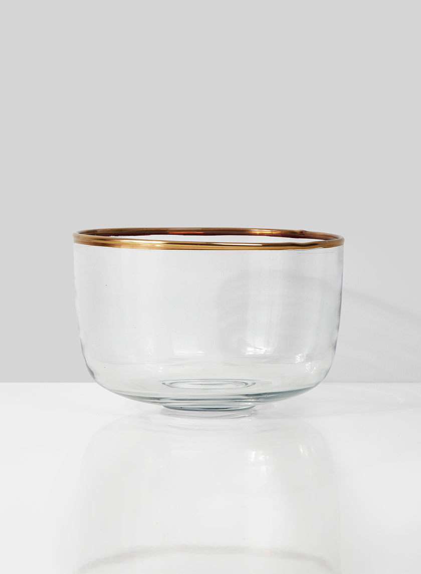 6 x 4in Gold Rim Glass Bowl