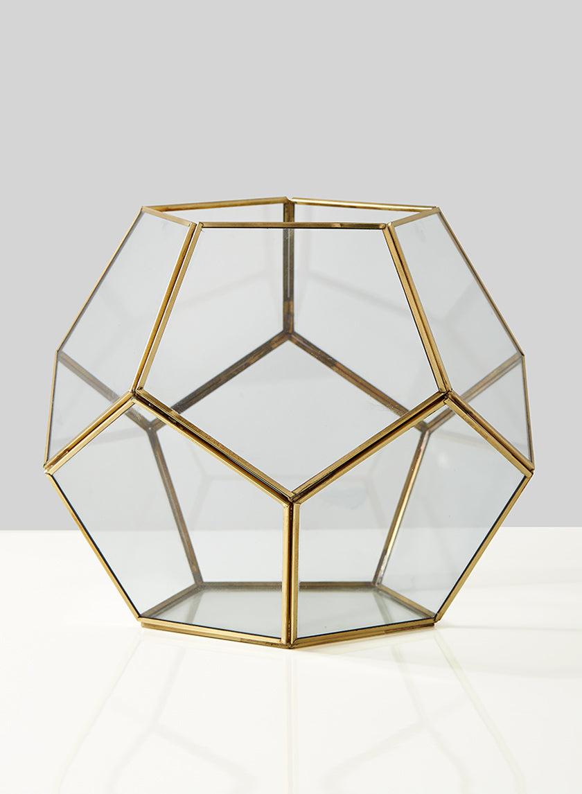 11in Glass Honeycomb Candleholder