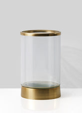 9 in Gold & Glass Candle Hurricane