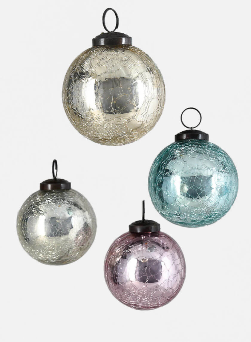 3in Crackled Pastel Ornaments