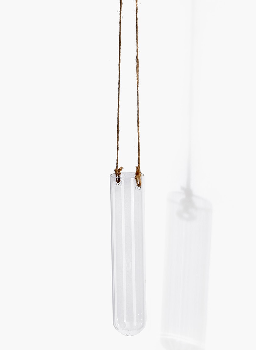 7in Hanging Glass Tube Vase