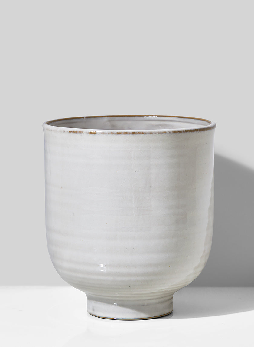 6 1/2in Glazed Ceramic Pedestal Bowl