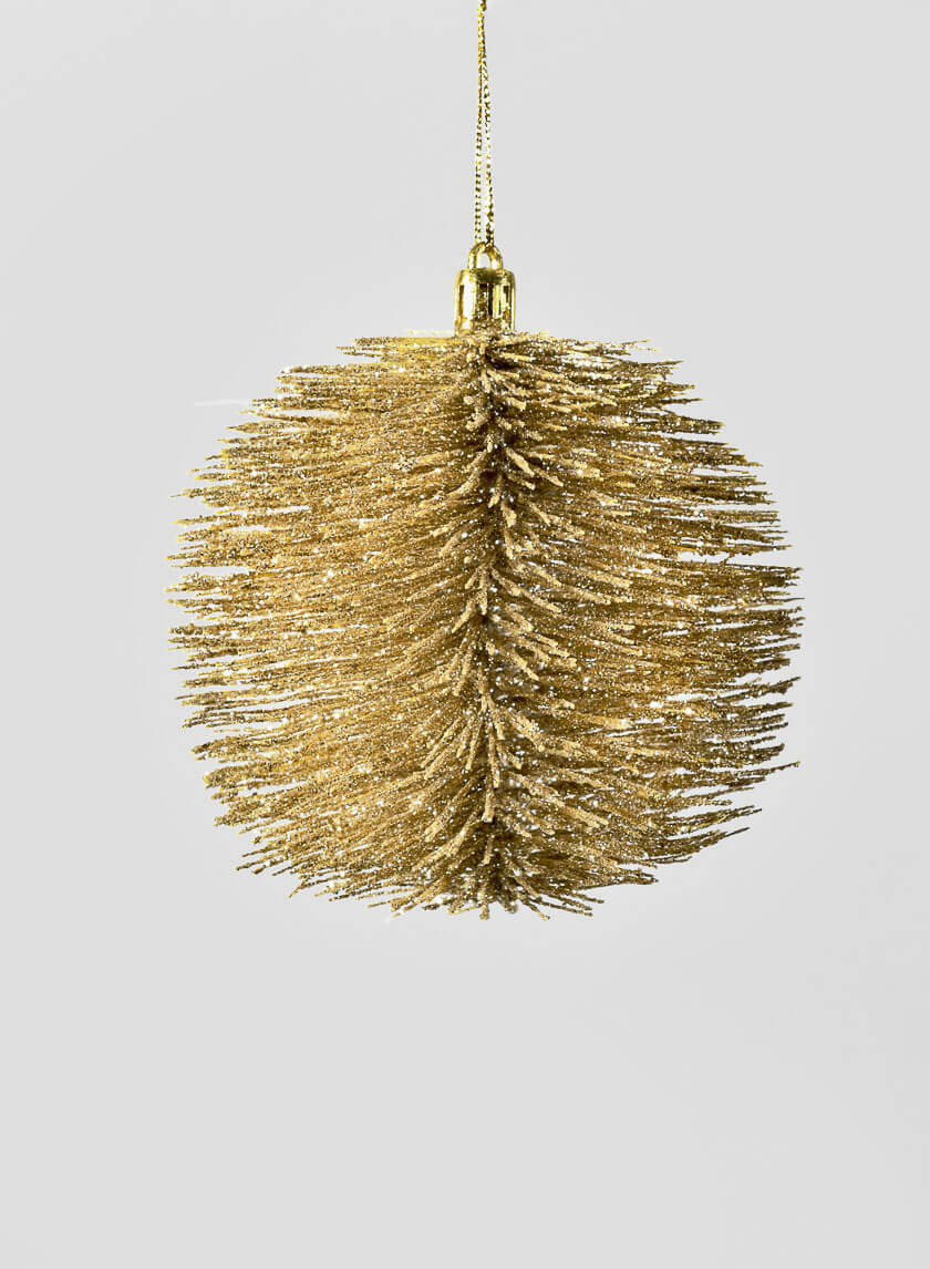 Champagne Glitter Bottle Brush Ornament Ball