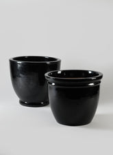 Glossy Black Ceramic Tuscon Egg Pots