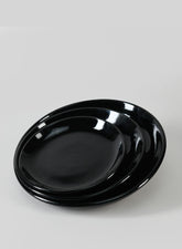 Glossy Black Ceramic Saucers