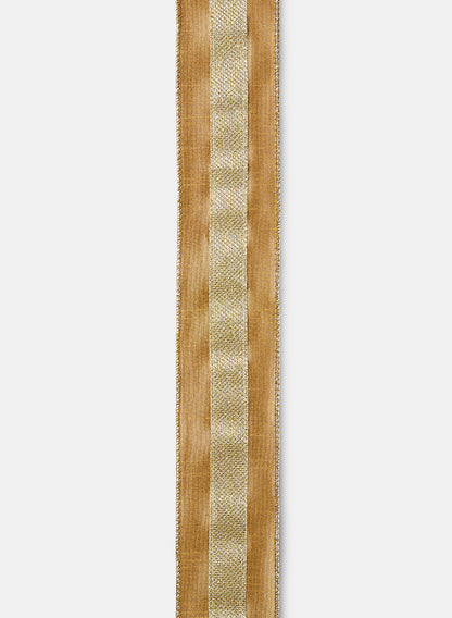 Glitter Stripe Gold Dupioni Ribbon