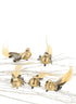 6in Gold Foil & Feather Bird With Clip