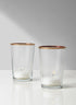 Tapered Glass Votive Holder With Gold Rim