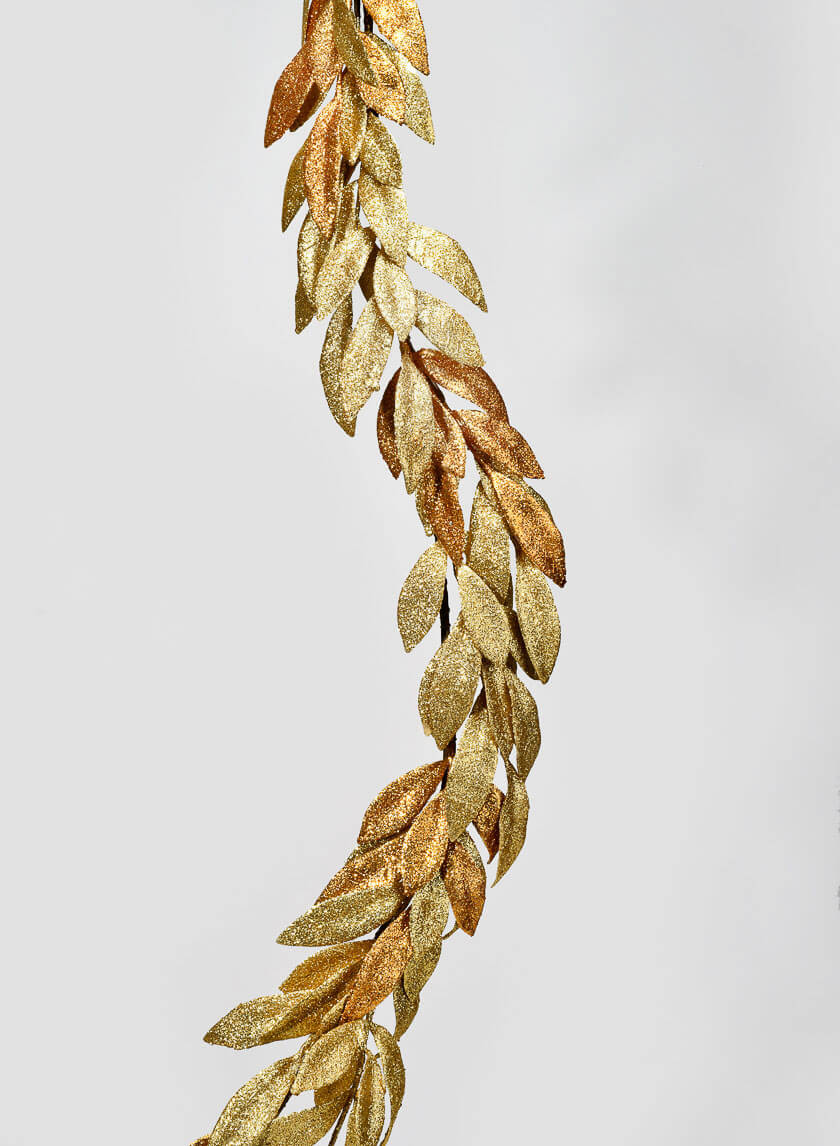 6ft Gold &amp; Copper Bay Leaf Garland