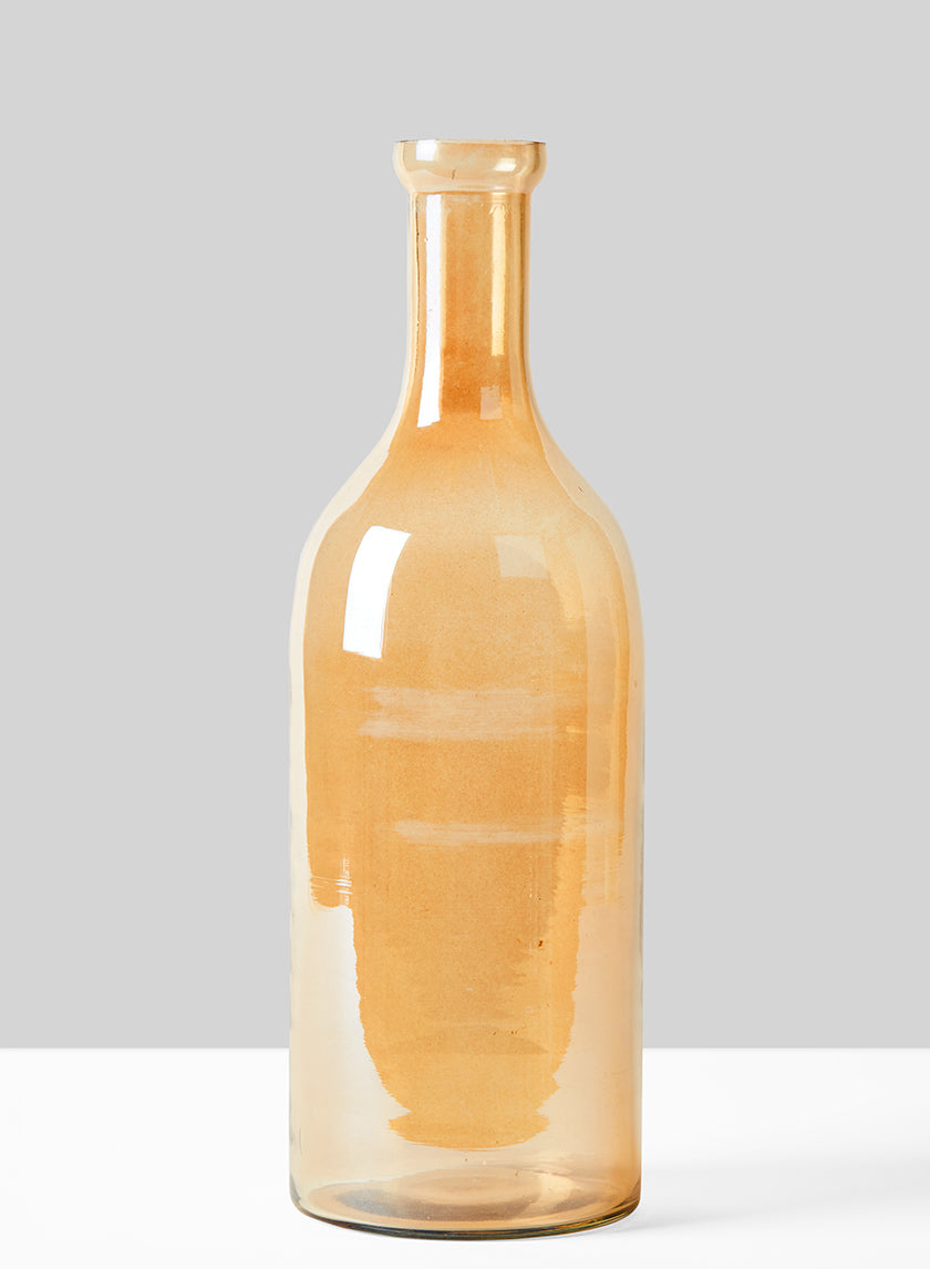 12in Gold Luster Glass Bottle Vase