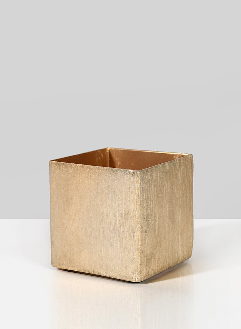 3in Gold Cube Vase