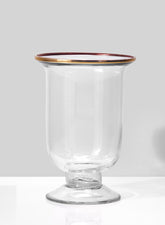 5 3/4in Pedestal Vase With Gold Rim