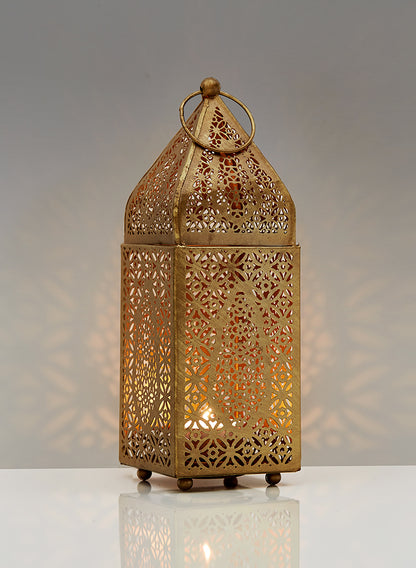 8  1/2in Alhambra Gold Square Lantern