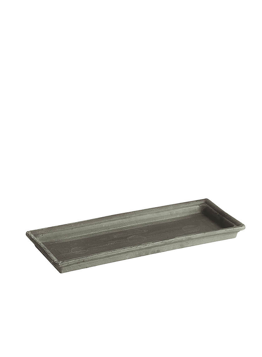 12  1/2in Graphite Clay Rectangular Saucer