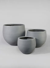 14  3/4in Skyphos Grey Fiberstone Pot