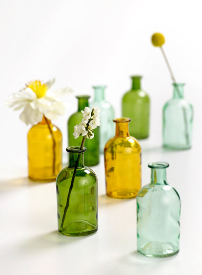 Blue Medicine Bottle Bud Vases