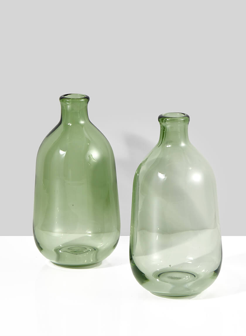 Light Green Bottle Bud Vase