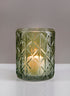 Mexican Green Glass Votive Holder