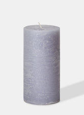 3 x 6in Rustic Cement Grey Pillar Candle