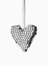 3in Silver Mirror Heart Ornament