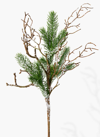 28in Iced Pine Branch