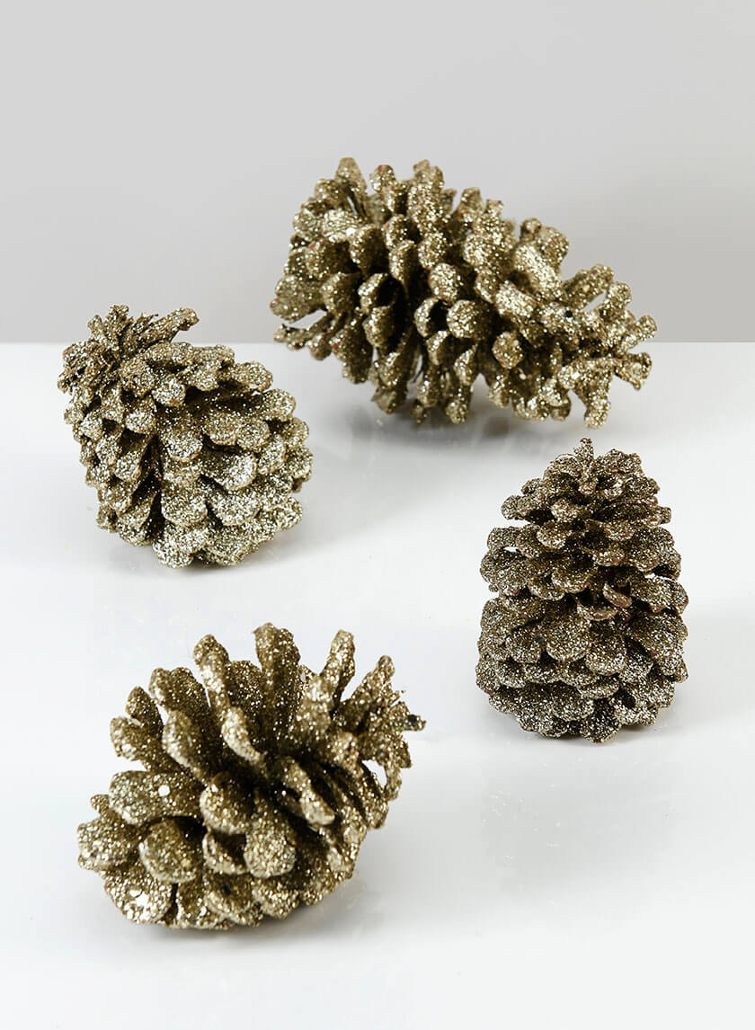 Light Gold Glitter Pine Cone