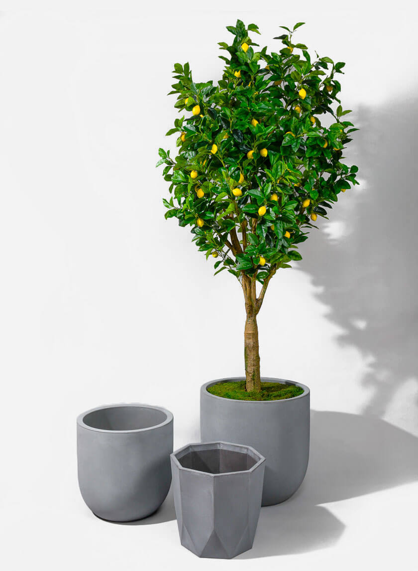 21  3/4in Uovo Light Gray Planter