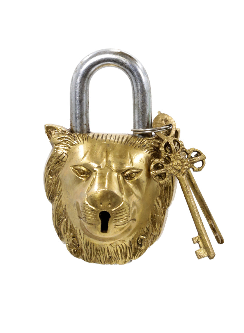 5 1/4in Brass Lion Padlock