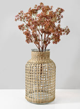 Los Cabos Large Rattan Glass Vase