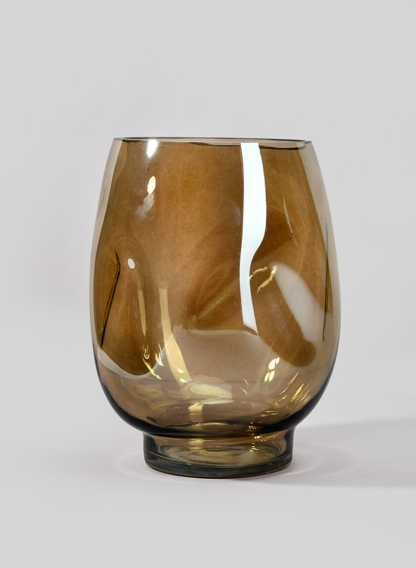 Majorca Hand Blown Amber Hurricane