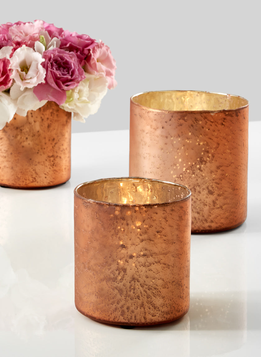 Matte Copper Glass Cylinders