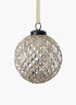 3in Beaded Gold Hobnail Glass Ornament