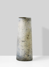 7  3/4in Old Pewter Tapered Glass Vase