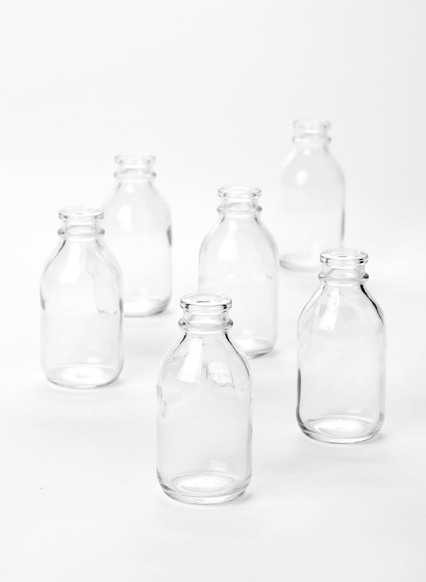 Clear Glass Mini Milk Bottle Vase